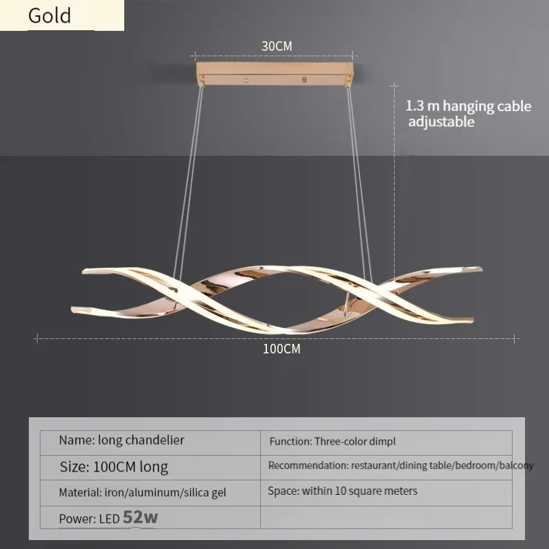 JIANKEXING Nordic Luxus Moderne Einfachheit Kreative Persönlichkeit Designer Anhänger Licht Gold Schwarz Restaurant Schlafzimmer LED Bar Fernbedienung Dimmen 6