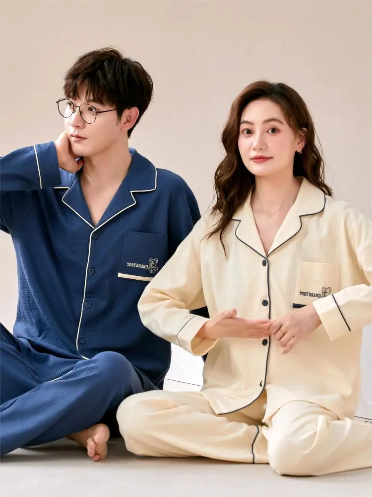 Couple Sleepwear Pijama Women\'s Pajamas Women Offer Pajama Man Sets Warm Winter Nightwear Ensembles Pyjama Pour Femme Cotton