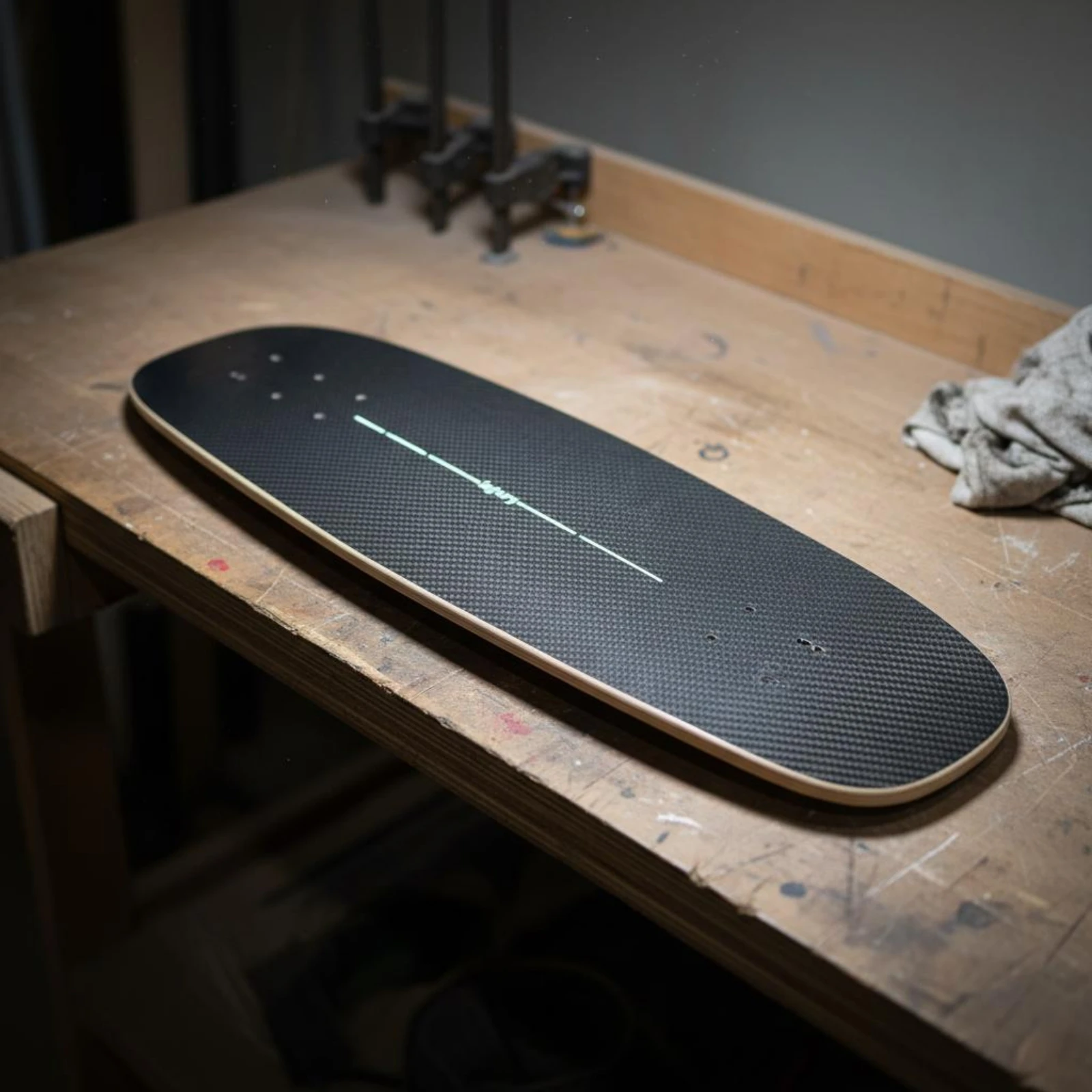 

Land Surfboard Deck Easy to Turn Carbon Fiber Deck 7-Layer Maple Board Portable Wheeled Sport Gear for Outdoor, Parking Lot