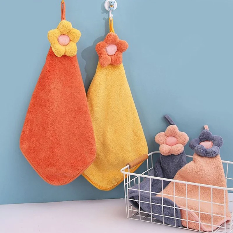 Hand Towels for Kitchen Bathroom Coral Velvet Microfiber Soft Quick Dry Absorbent Cleaning Cloths Home Sauna Terry Towel