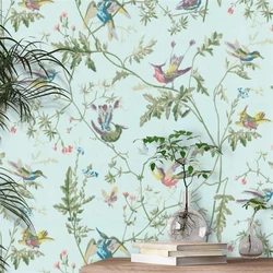 Custom Birds nordic wallpaper for living room composed exotic multicoloured feathers Scandinavian wallpapers home decor stickers