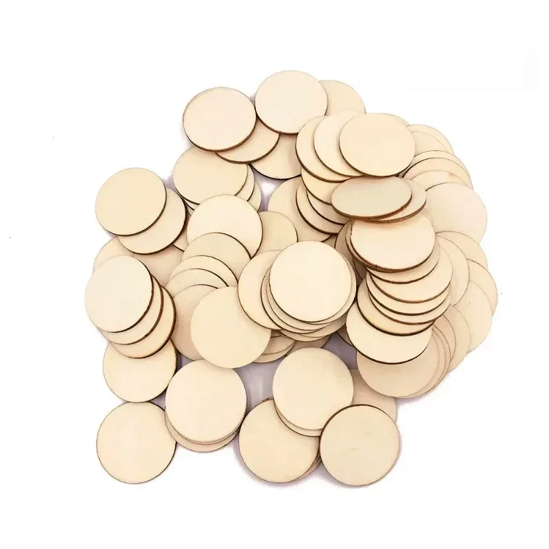 

200pcs 4cm Unfinished Wood Slices Round Disc Circle for Wood Slices DIY Crafts and Decoration