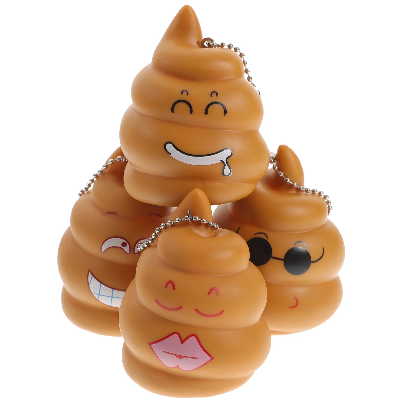 4 stuks kakvormige sleutelhanger hangers tas hangende ornamenten grappige grap cadeau voor april dwazen sleutelhangers hanger decoratieve rugzak