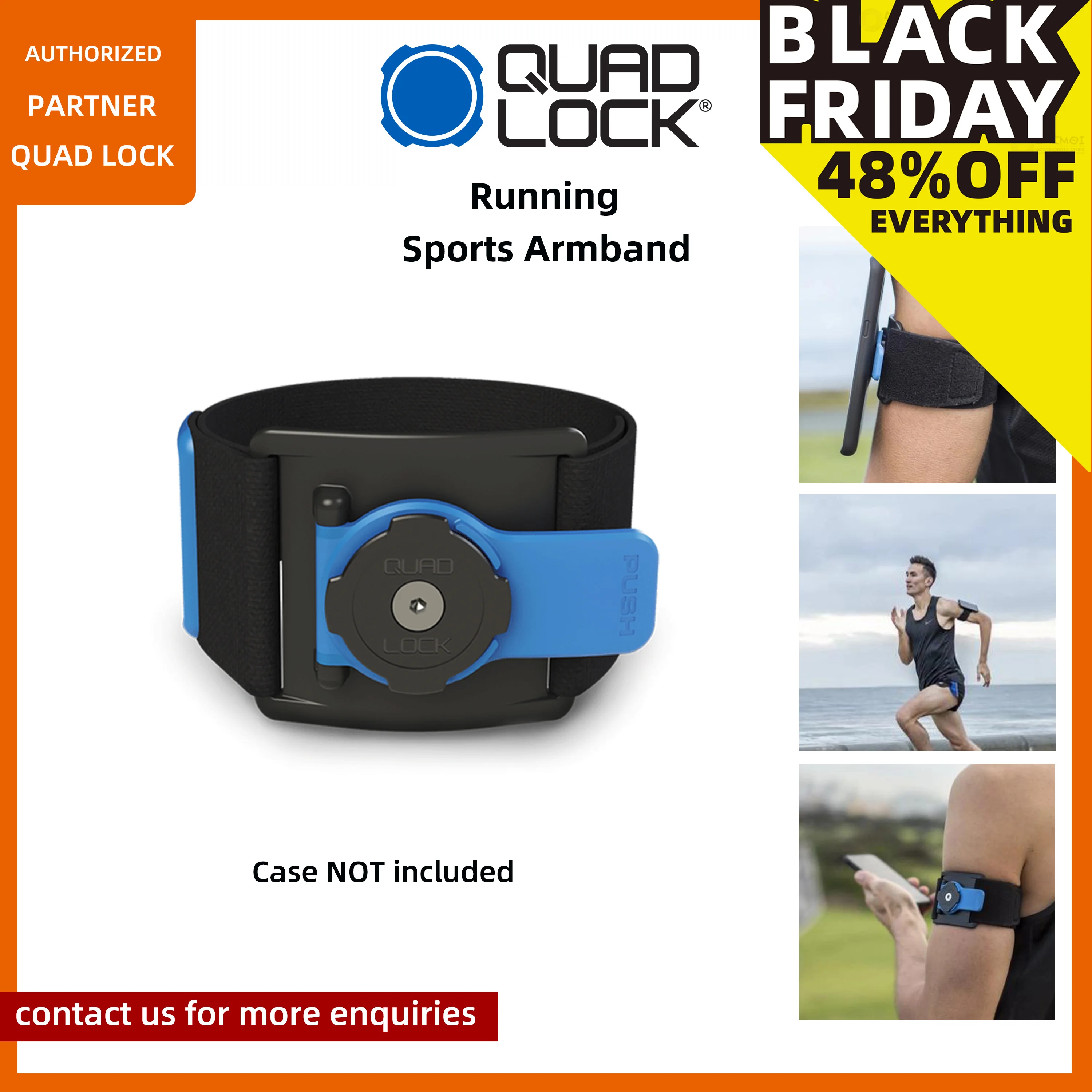 Quad Lock Sports Armband For Running cellphone mounts Outdoor Phone Holder