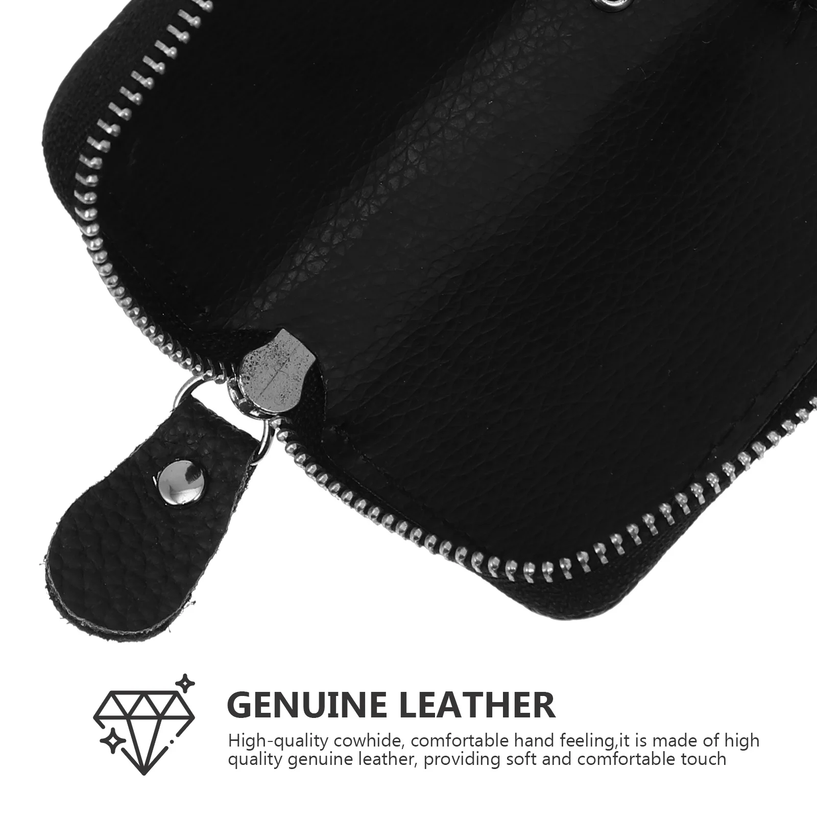 

1Pcs Key Case Smooth Zipper Car Key Bag with Hook for Waist Or Bag Carry Lightweight Protection for Auto Keys