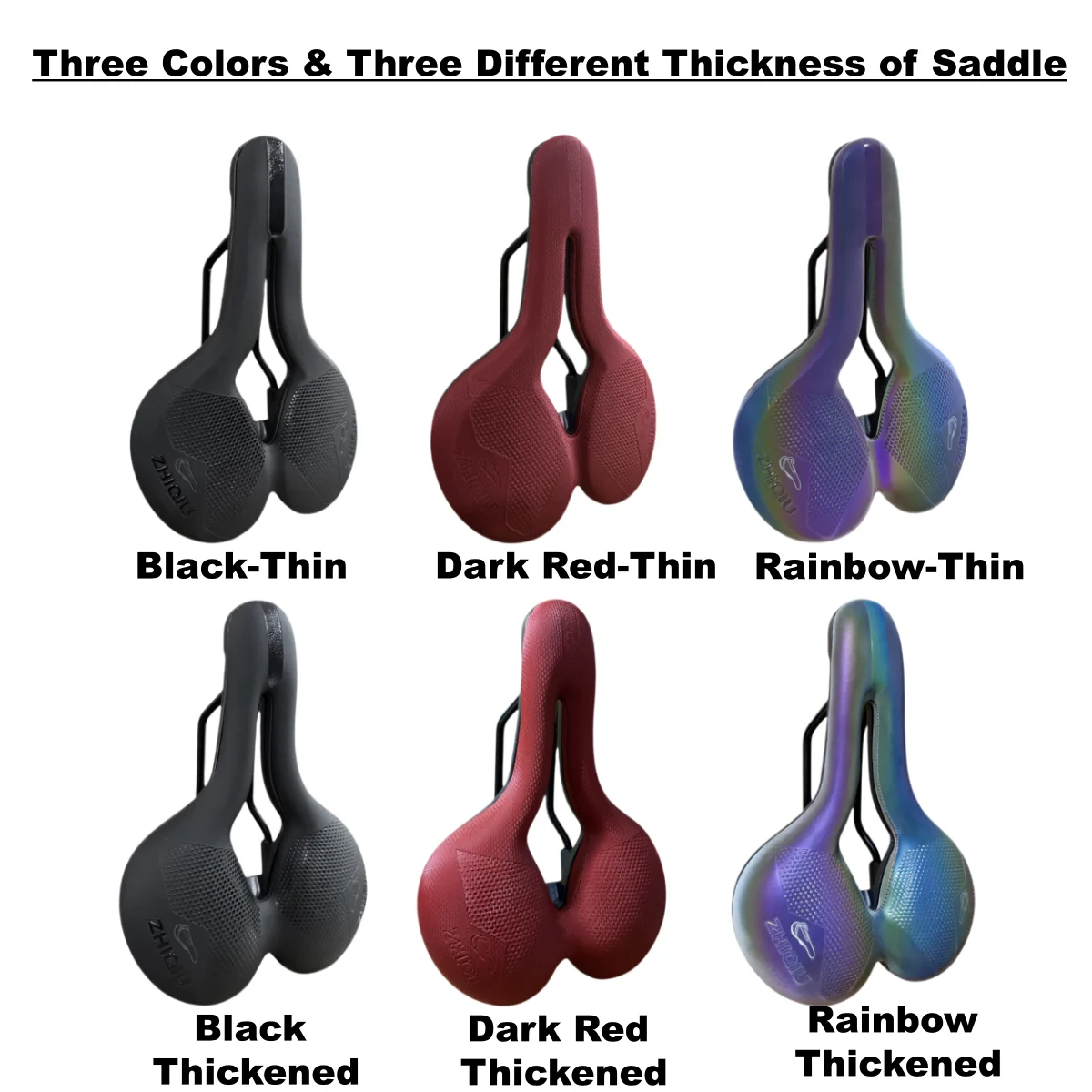 Bike Seat for Men Women Racing Bike Saddle,Ergonomic Hollow Breathable Design,PU Leather,Rainbow Color,fit for MTB,Road Bike