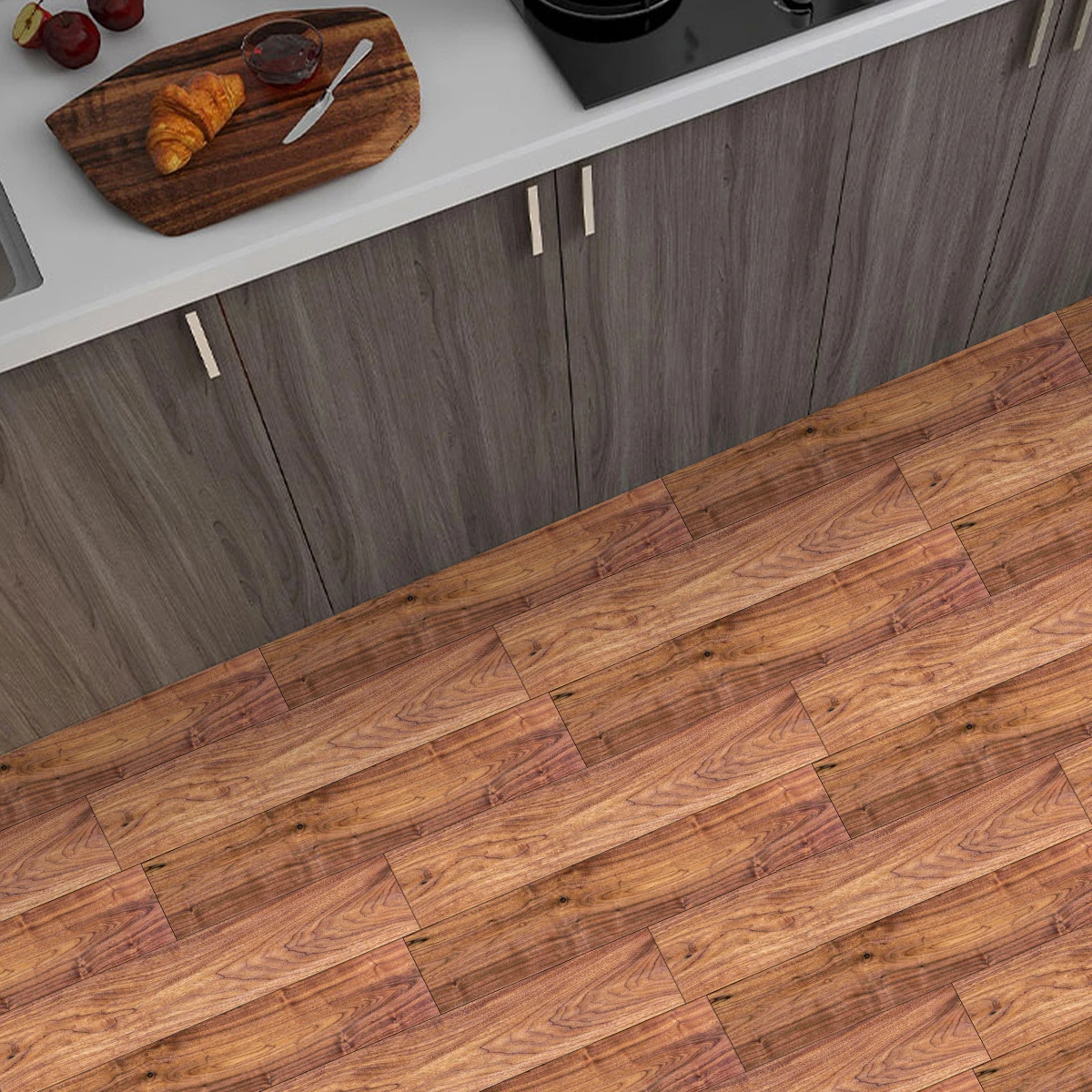 Vintage Wood Grain Floor Stickers 15x40cm Self Adhesive Anti Slip Vinyl Floor Planks for Bathroom House Interior Decor