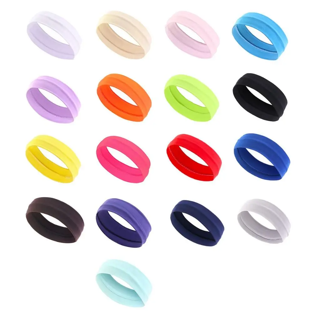Sports Sweat Head Band Stretch Elastic Sports Headband Hair Band Non Slip Sweatbands Headband Pure Color Headband