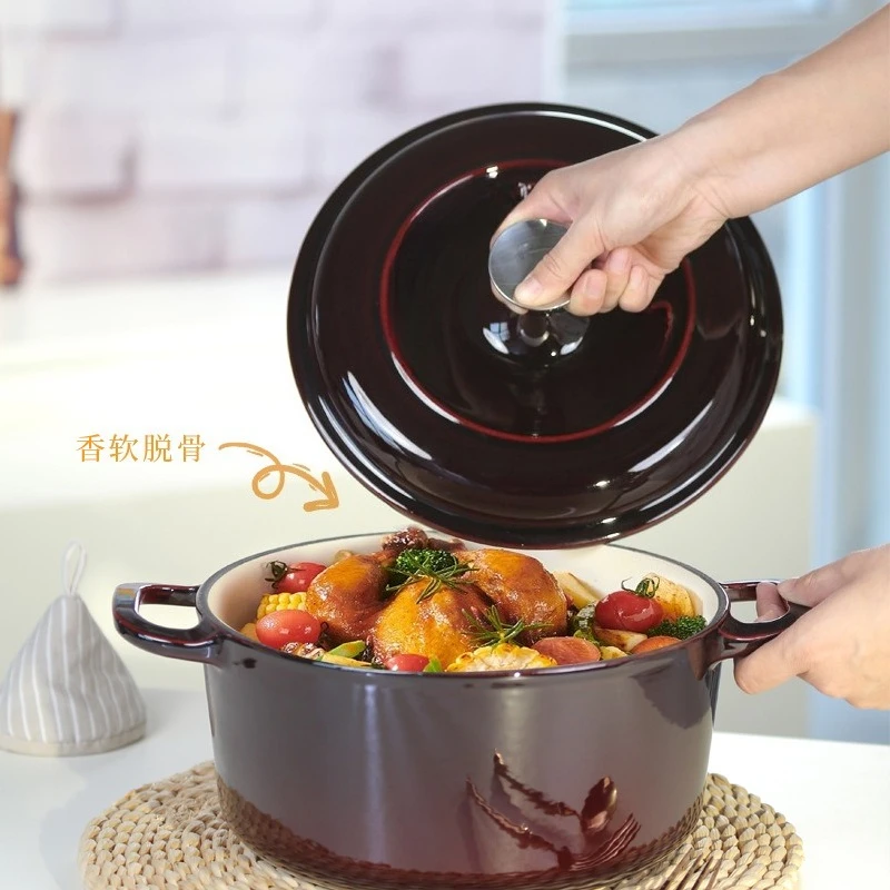 Saucepan Enamel Pot Cast Iron Pot Stew Pot Soup Pot Steamer Enamel Cast Iron Household