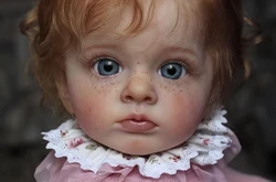 24inch High Quality Already Finished Painted Handmade Doll Reborn Toddler Girl Tutti Freckled Skin Very Detailed 3D Skin