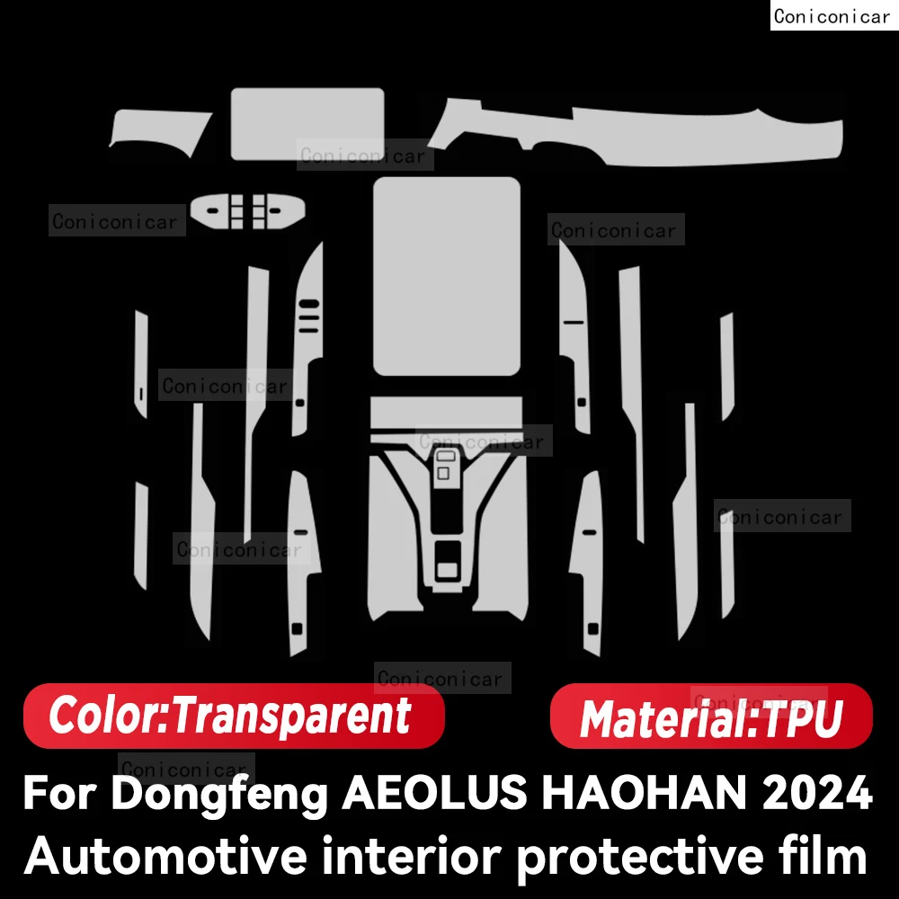 TPU For Dongfeng AEOLUS HAOHAN 2024 Transparent Protective Film Car Interior Central Control Navigation Panel Cover Accessories