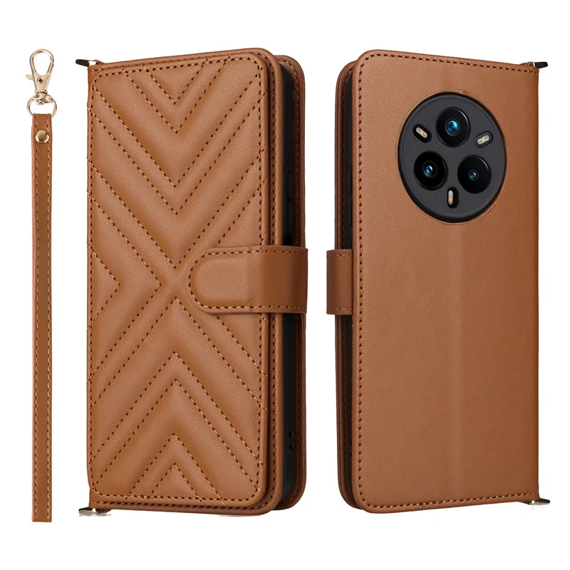 

Кожаный чехол для телефона Realme 14 Pro Plus 5G Pro+ RMX5051 RMX5050 с длинным ремешком и слотом для карт, защитный чехол