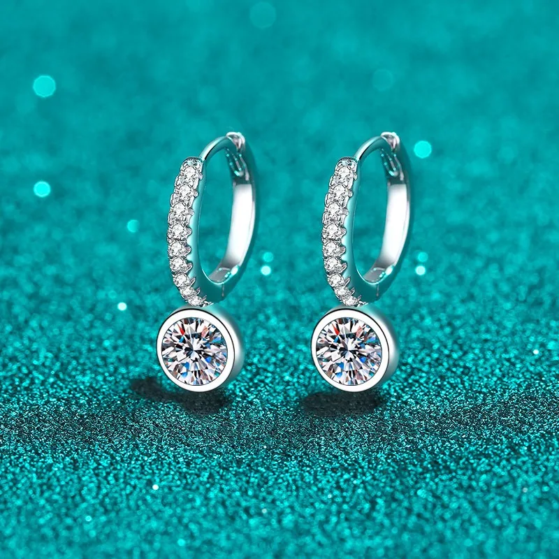 

Luxury Real Moissanite Earrings For Women S925 Silver Earrings Fine Jewelry Wedding Engagement