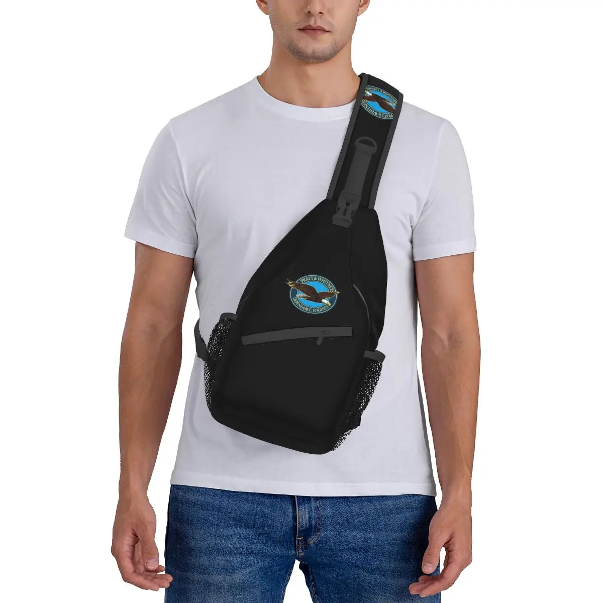 Pratt & Whitney Logo zuverlässige Motoren Sling Rucksack Schulter tasche Brusttasche Daypack Herren Mode Cross body Rucksack Umhängetasche