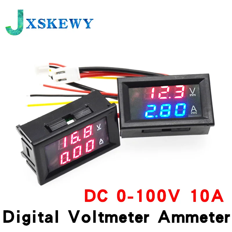 DC 0-100V 10A Digital Voltmeter Ammeter Dual Display Voltage Detector Current Meter Panel Amp Volt Gauge 0.28\