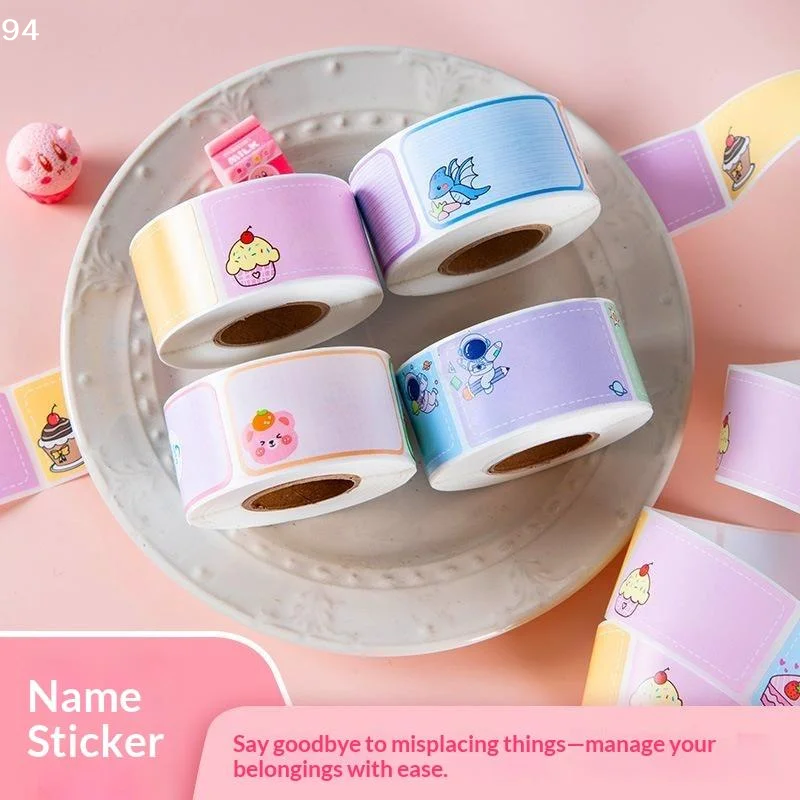280 Sheet Cute Cartoon Name Labels Self Adhesive Waterproof Tear Resistant Handwrite Sticker For DIY Stationery Decoration