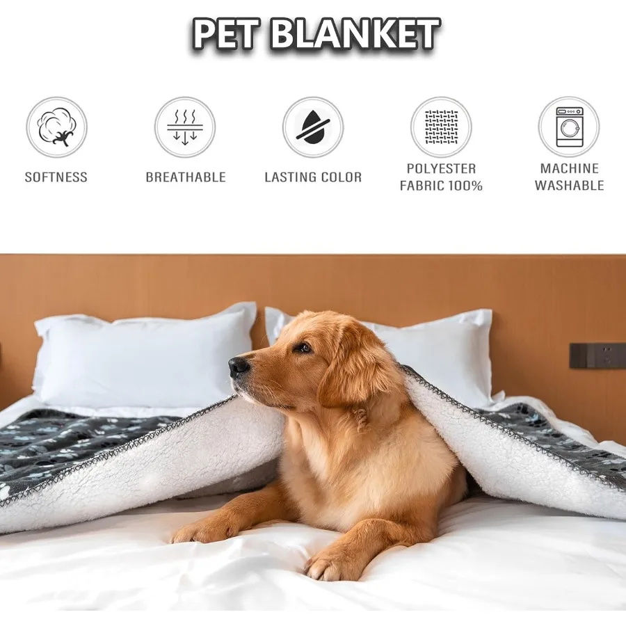 Coperta per cani impermeabile con stampa di motivi, super morbida, calda e soffice, per divano, per auto, protezione per letto, a prova di urina, lavabile, per esterni