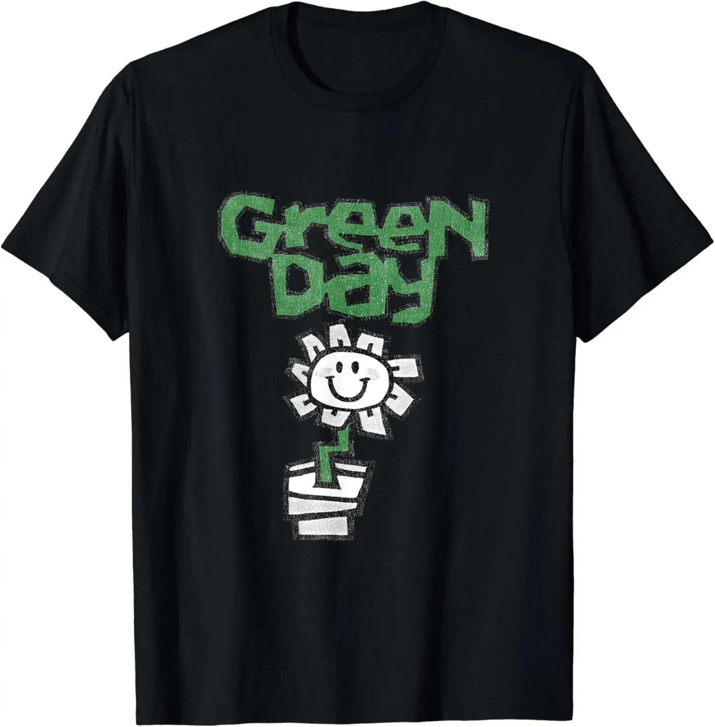 

Green Day Цветочный горшок Хлопковая мужская футболка с короткими рукавами Мужская свободная футболка