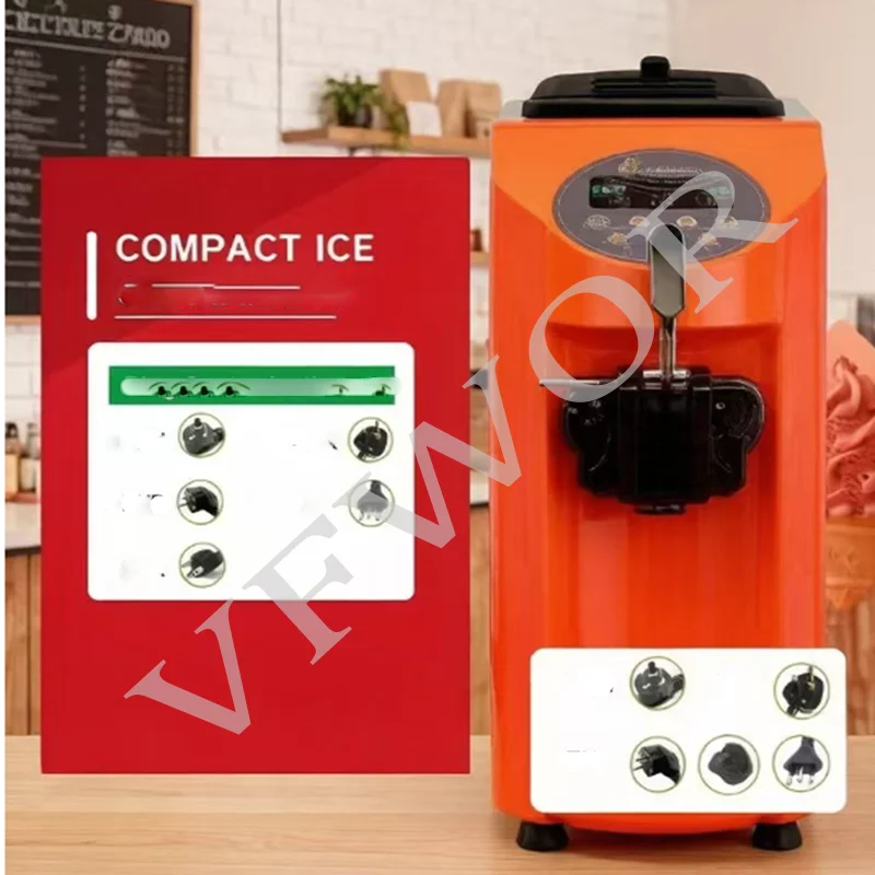 Commercial small automatic ice cream machine with crispy cone maker and high output capability