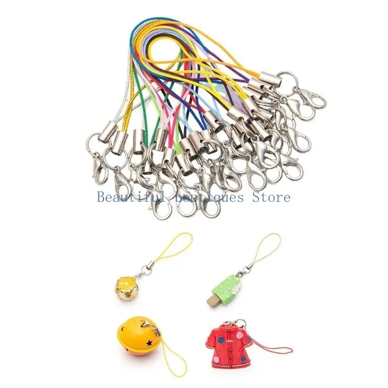 U4LF 100 قطعة من حبل الهاتف حلقة تسلق المعصم مادة البوليستر مثالية للهواتف ومفاتيح مشغلات MP3 والكاميرات الصغيرة