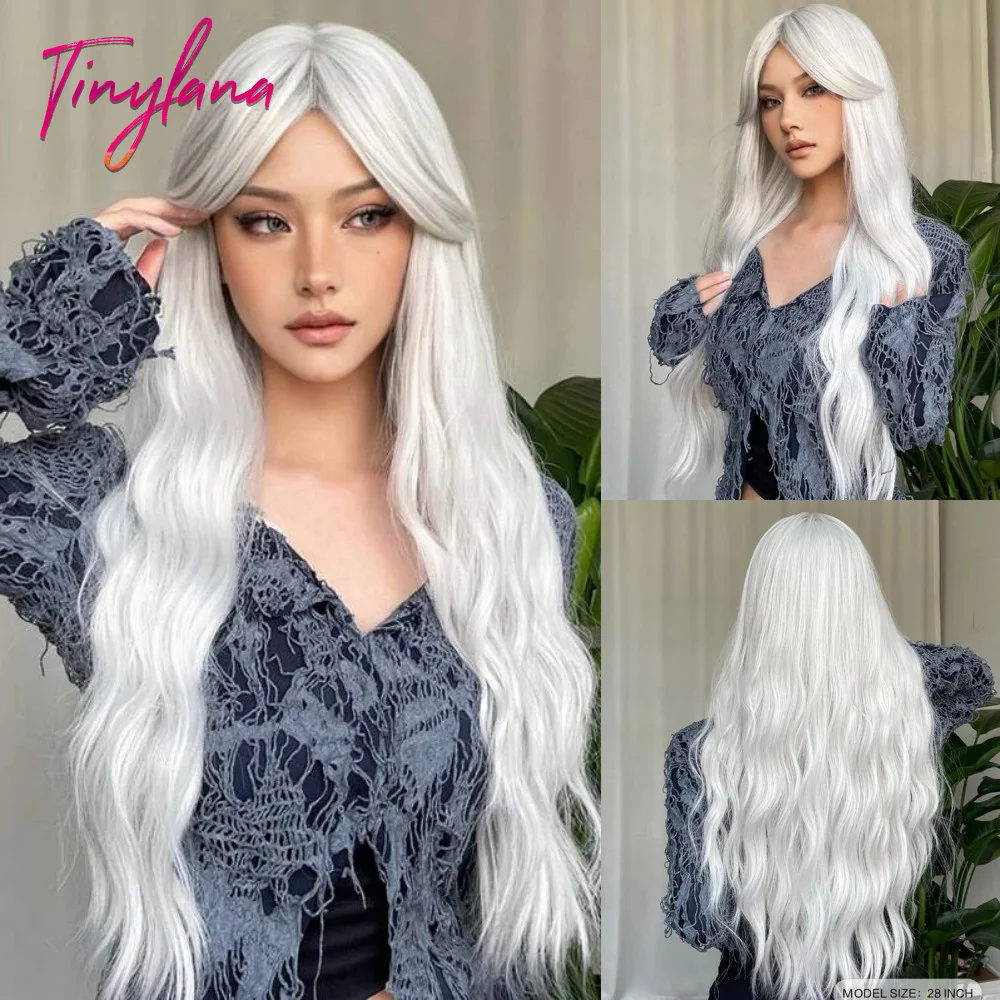 Long Wavy Orange Brown Synthetic Wig with Bangs, Cosplay