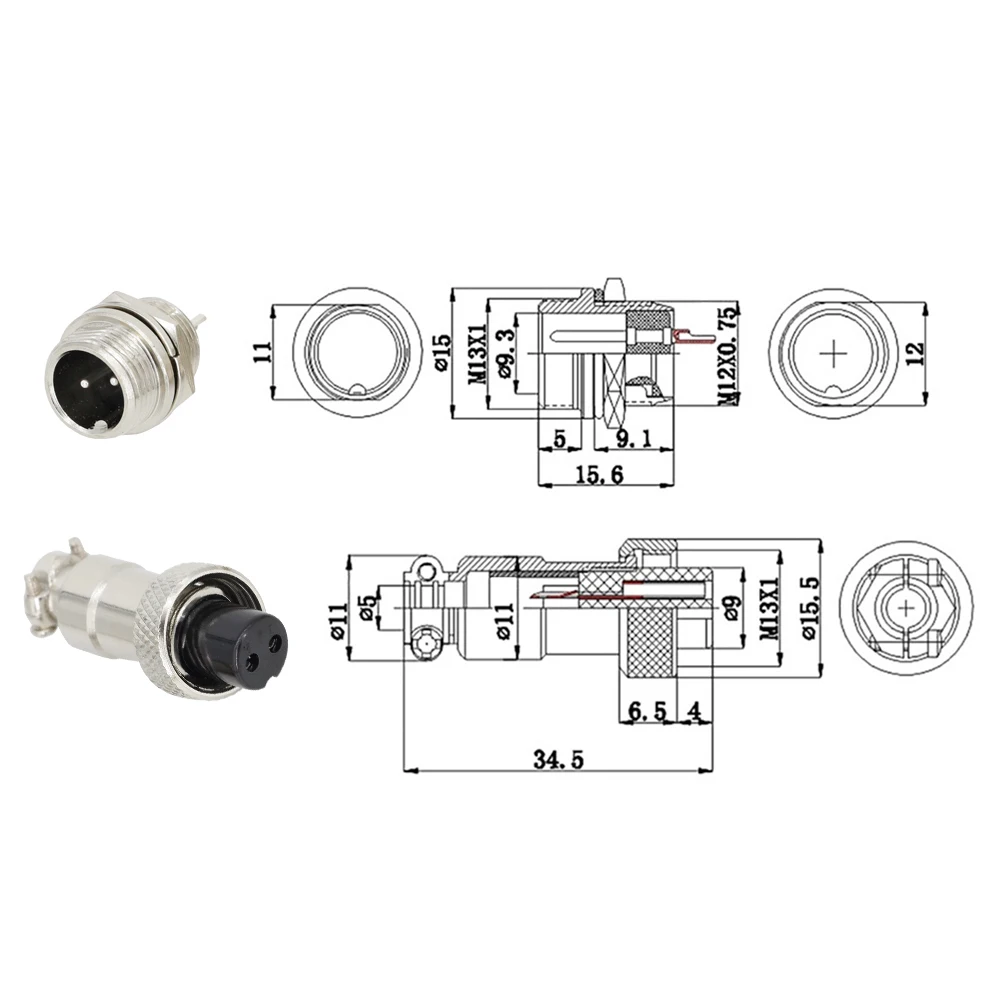 1 Set 12mm GX12 2/3/4/5/6/7Pin Screw Aviation Connector Plug The aviation plug Cable connector Regular plug and socket image 4