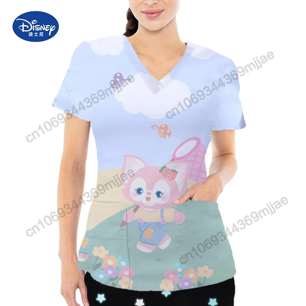 Uniforme d'Infirmière Style Disney pour Femme, Chemisiers d'Été, Économie Graphiques de Poche, Vêtements de Mode Coréenne, Haut Kpop Yk2, Y-Y2K, 2023