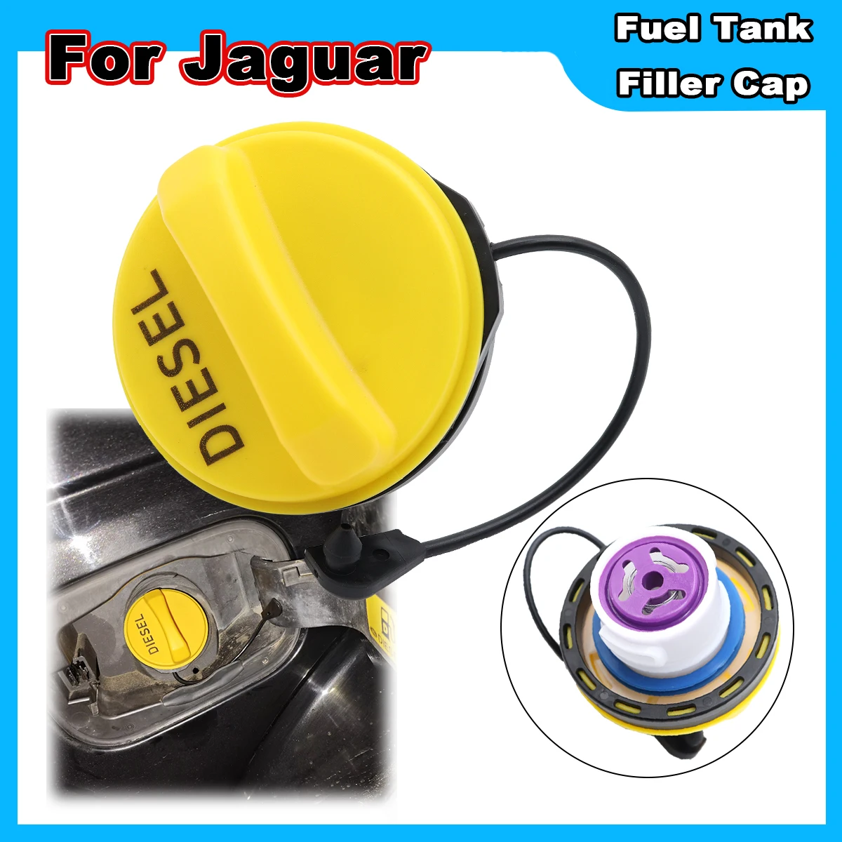 T2H59150 Diesel Fuel Tank Filler Gas Cap Repair For Jaguar S-Type X200 X-Type X400 XE X760 XF X250 X260 E-Pace X540 F-Pace X761