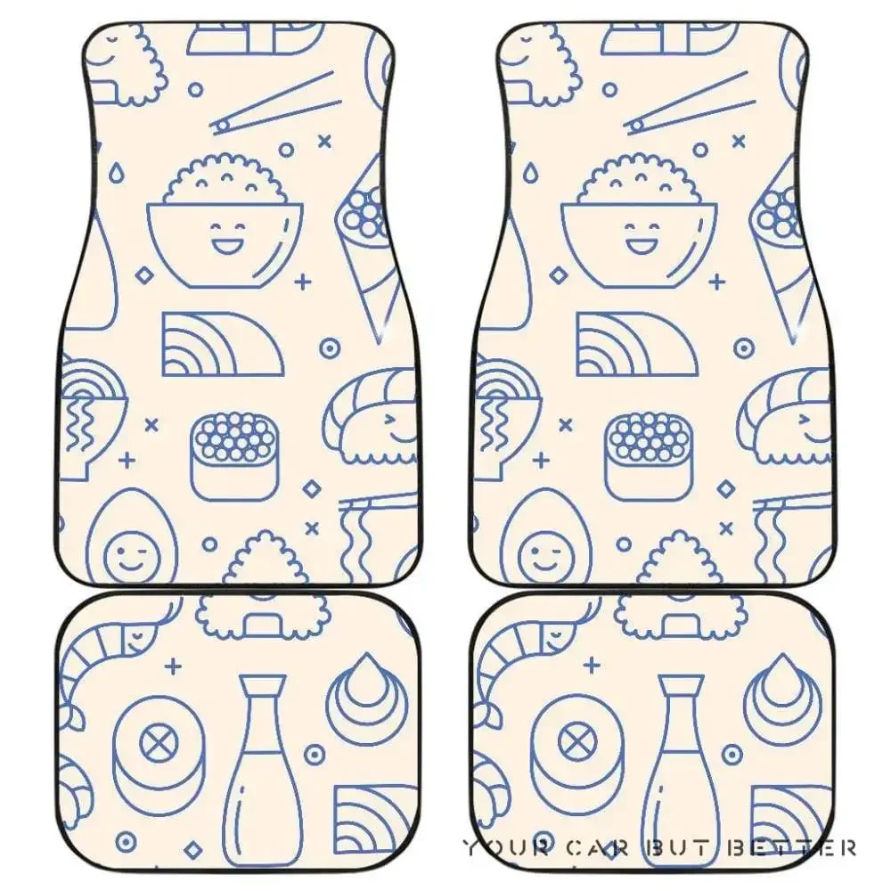 Cute Sushi Icon Pattern Front And Back Car Mats 045109