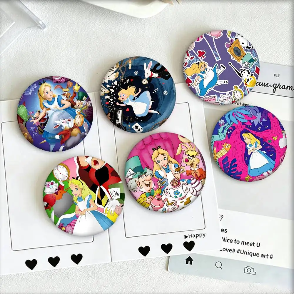 Cartoon A-Alice In W-Wonderland Round badges can be used to decorate clothes and backpack pins