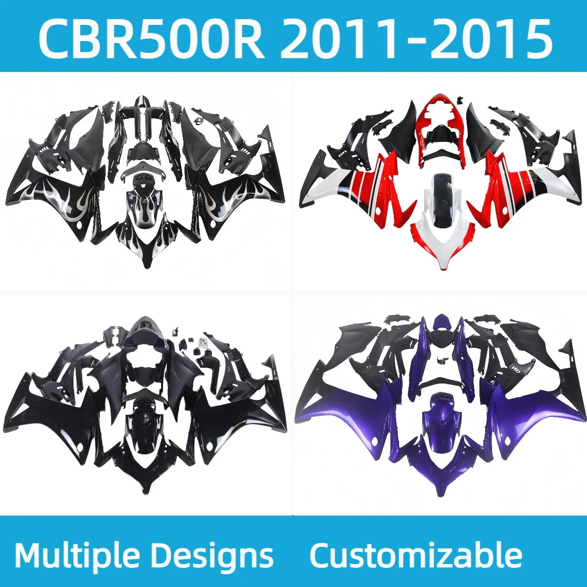 

CBR 500R 2011 2012 2013 2014 2015 Комплект обтекателей для HONDA CBR500R 11-15 Аксессуары для мотоциклов Комплект кузова Полный обтекатель