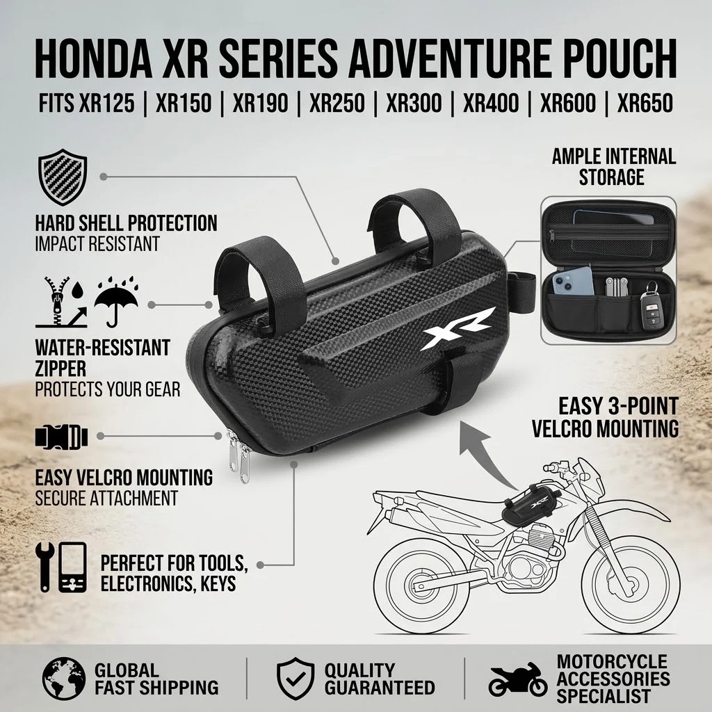 EVA Hard Shell Thickened Fabric Motorcycle Storage Bag Side Bag With LOGO For Honda XR230 MOTARD XR 230 250 400 125 2005-2012