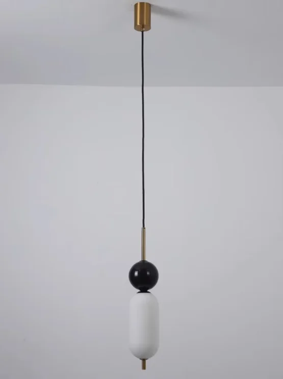 

Minimalist Natural Marble Ball White Acrylic Pendant Light Modern LED Indoor Lighting Office Store Decorative Lighting Fixtures
