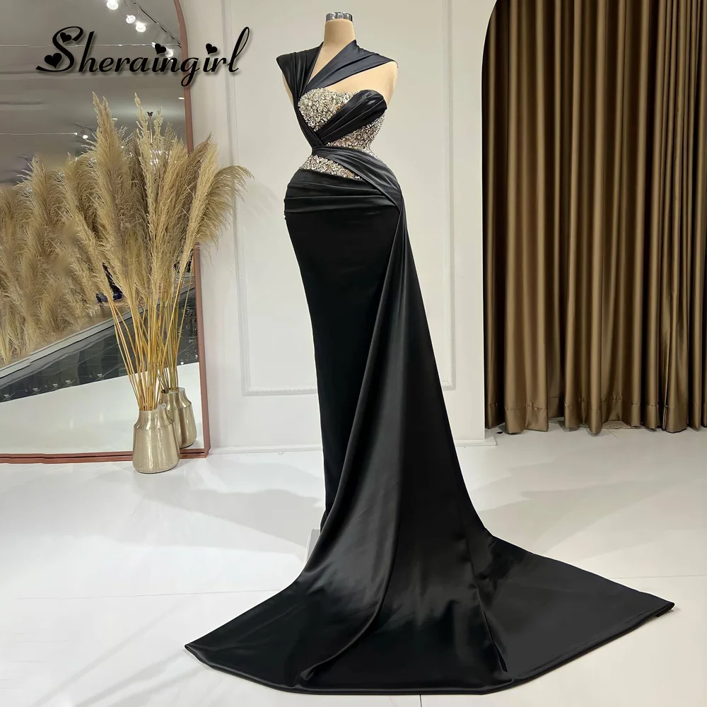 

SHERAIN Classic Sleeveless Evening Dresses for Women Crystals Tight Bust Sweep Train Vestidos de Ocasión Formales Personalized