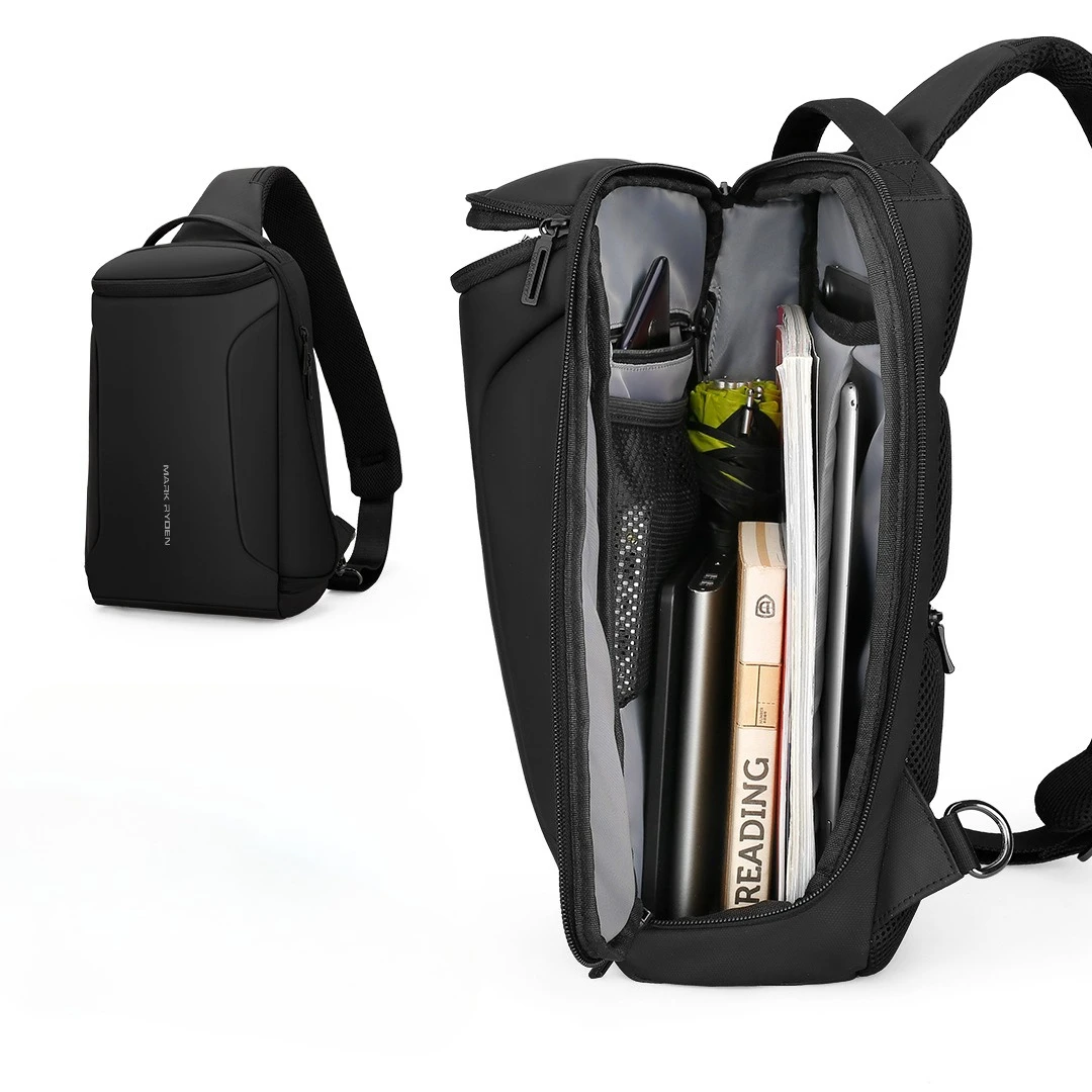 ذكر مقاوم للماء USB إعادة شحن حبال بولسو حقيبة صدر للرجال الرجال حقيبة كروسبودي 12 بوصة باد مكافحة سرقة حقائب كتف #6