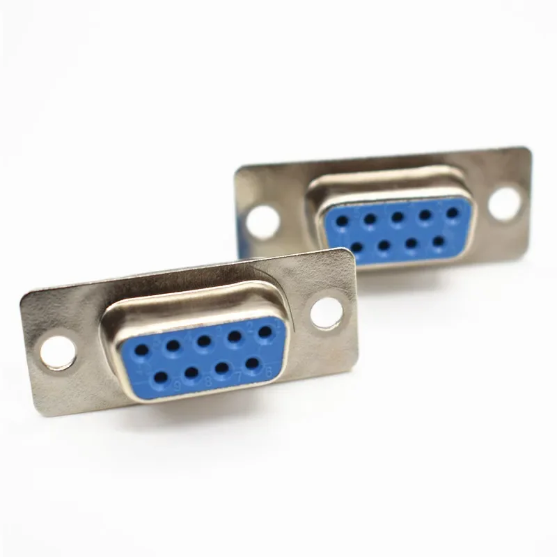 10pcs DB9 Female Male Socket Plug Connectors 9pin Copper RS232 COM Socket Adapter RS232 Serial Port Connector Wholesale Price