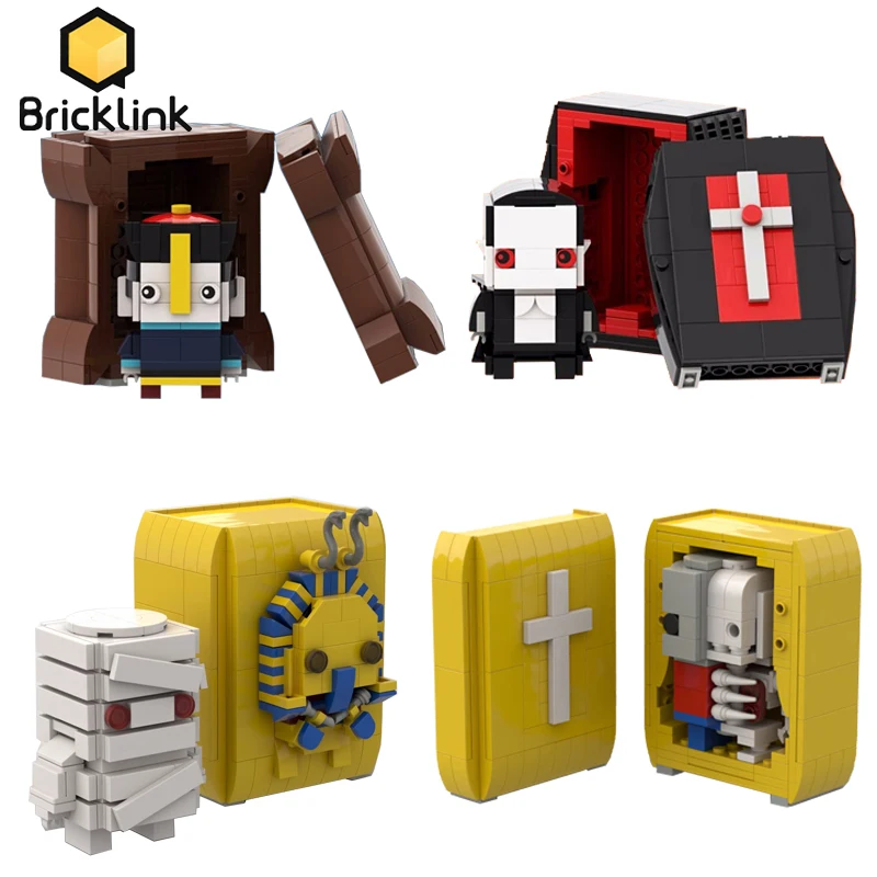 

Bricklink MOC идеи фигурки мумия вампир зомби две лица скелет человек кирпичи наборы головок строительные блоки детские игрушки подарок на Хэллоуин