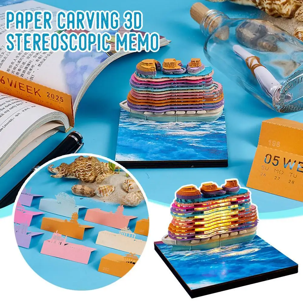 Cruise Creative Paper Carving Sticky Notes - 3D Business Souvenirs Unique Gifts