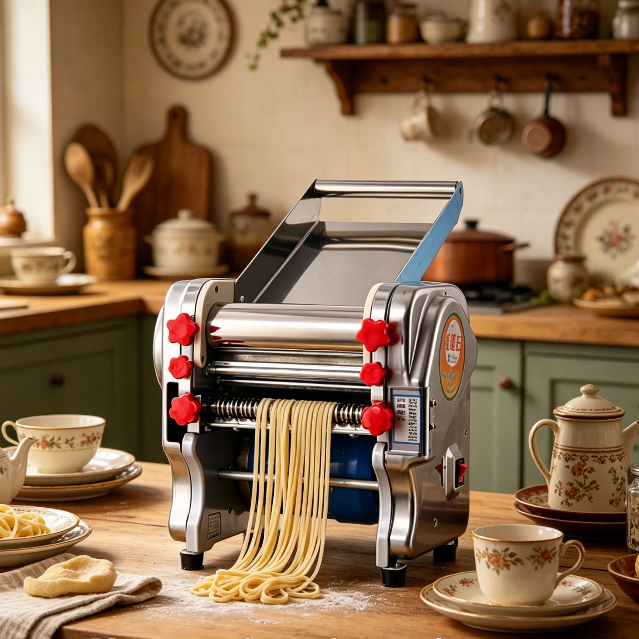 Household Commercial Noodles Electric Noodle Press Machine Adjustable Dough Sheeter For Various Noodle Types