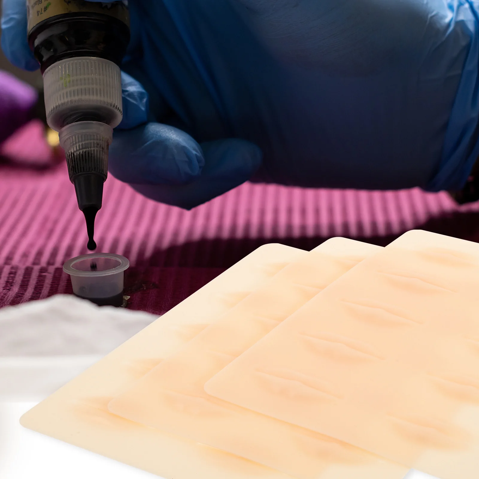 

Silicone 3D Fake Lip 3 Sheets for Tattoo Practice Highly Simulated Human Skin Comfortable Touch Fine Texture Beginner