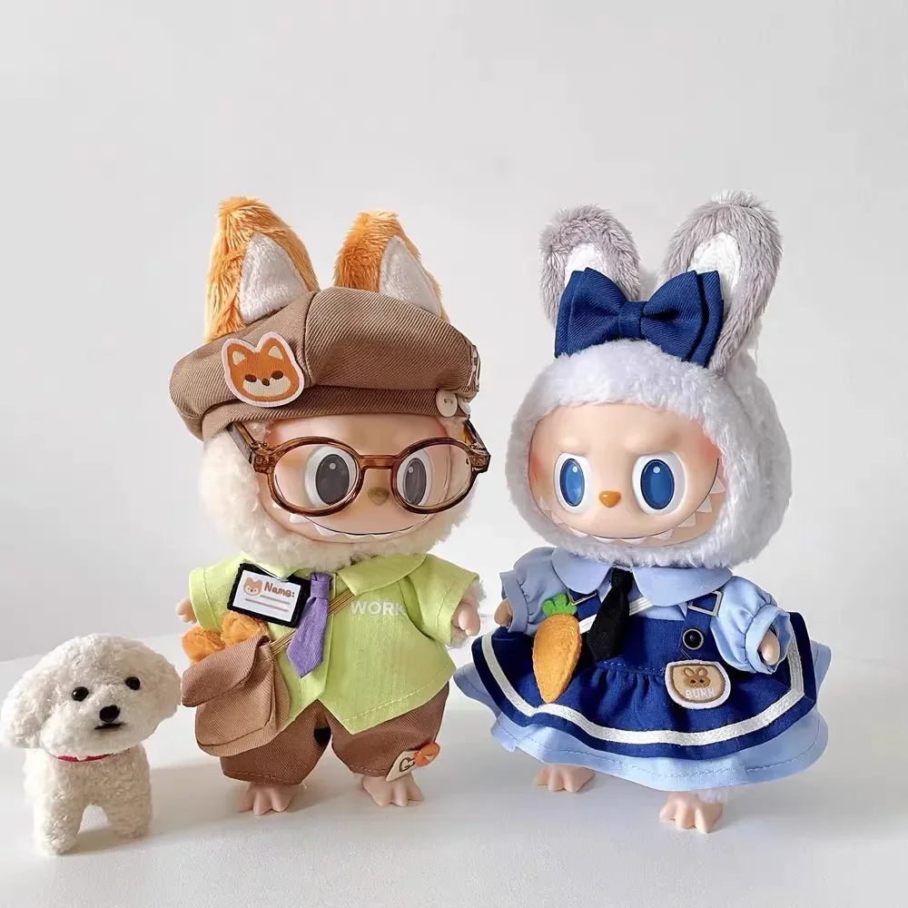 

Для 17 см Labubu кулон кукла одежда лиса кролик головной убор Kawaii косплей костюм набор модные аксессуары для кукол подарки