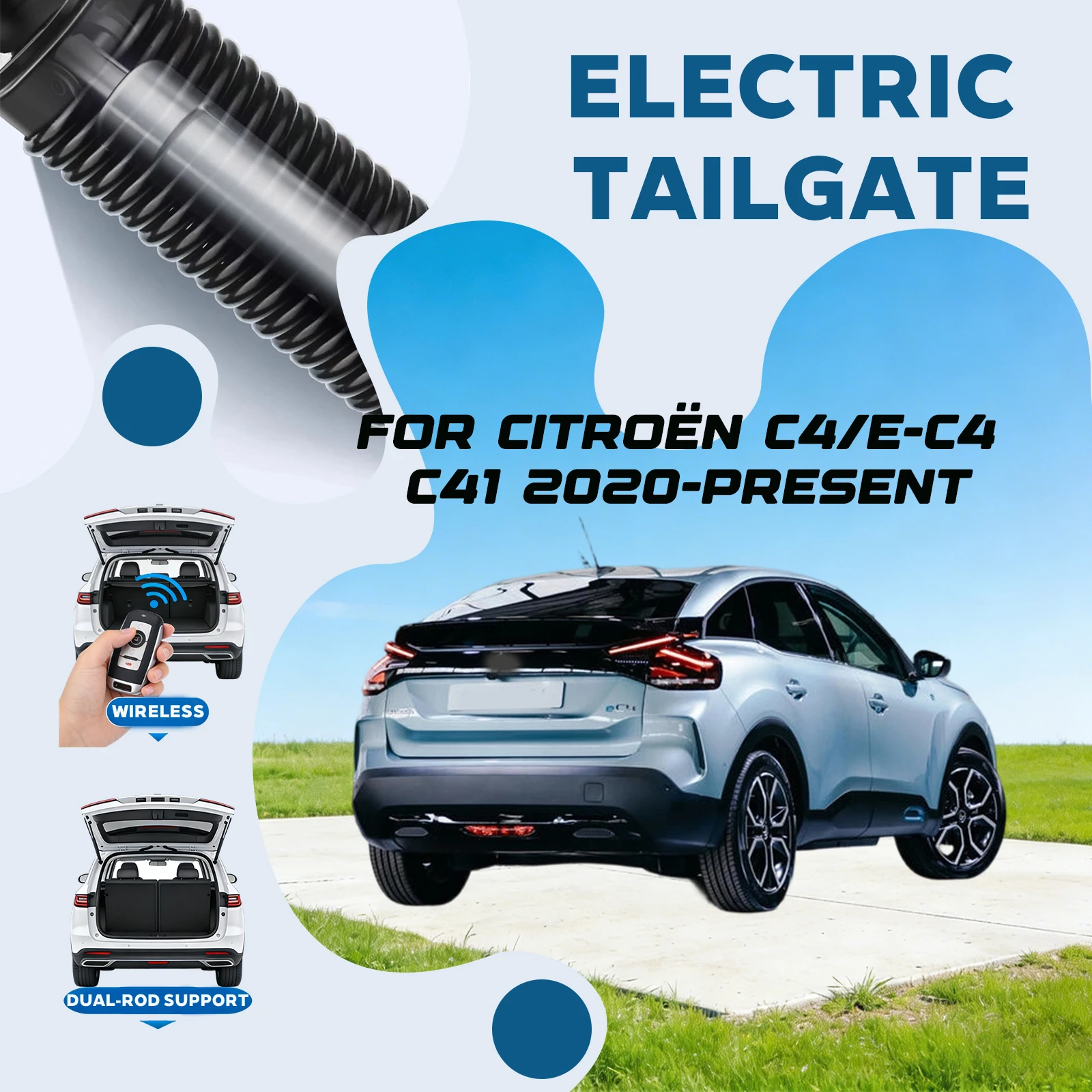 For Citroën C4/E-C4 C41 2020-Present Electric Tailgate with Sensor Trunk Anti-pinch Memory Height Intelligent Operation