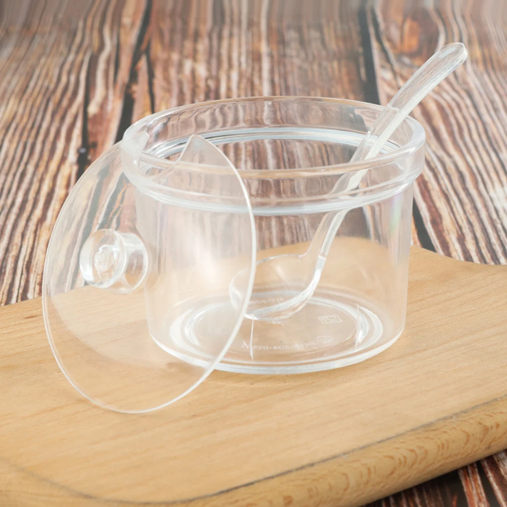 

2Pcs Kitchen Seasoning Box Clear Acrylic Spice Storage Container with Lid for Salt Sugar Garlic Mustard Powder Tidy Flavor