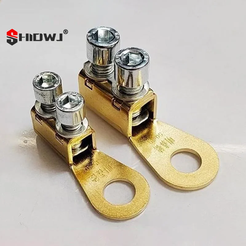 2Pcs Car Battery Clip Car Battery Terminals Thickened Wire Pure Copper Pile Head Terminal Chuck Replacement