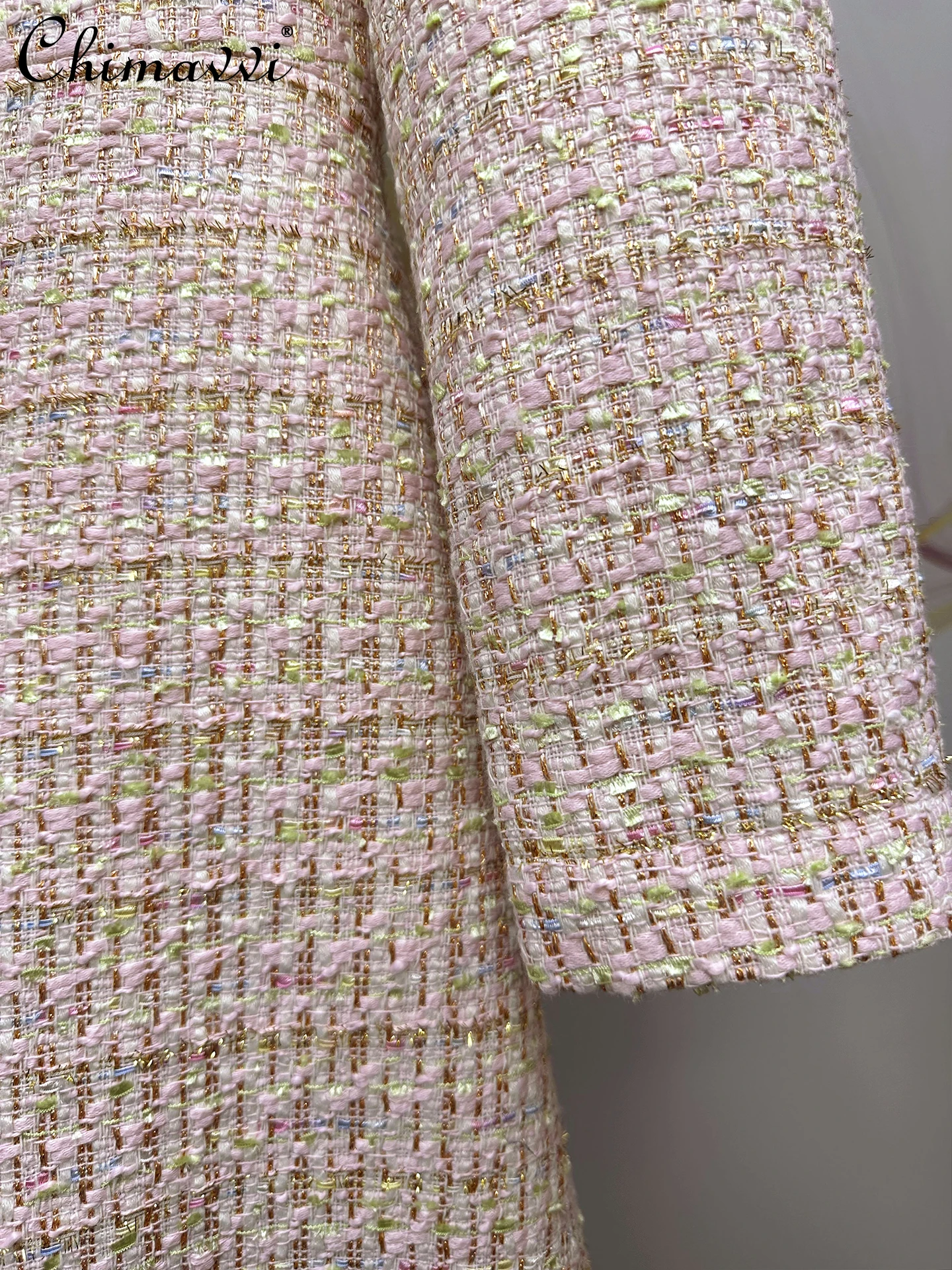 秋冬新作 レディース 高級ツイードスーツカラー 長袖コート ファッション 通勤 スリムフィット エレガント ミドル丈ジャケットトップ