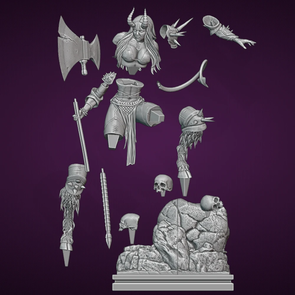 Kit de modelo de impresión 3d, figura de resina de diablo Sexy, Kit de modelo DIY, estatua de reducción en miniatura, Kit sin pintar, Juguetes, 1/24