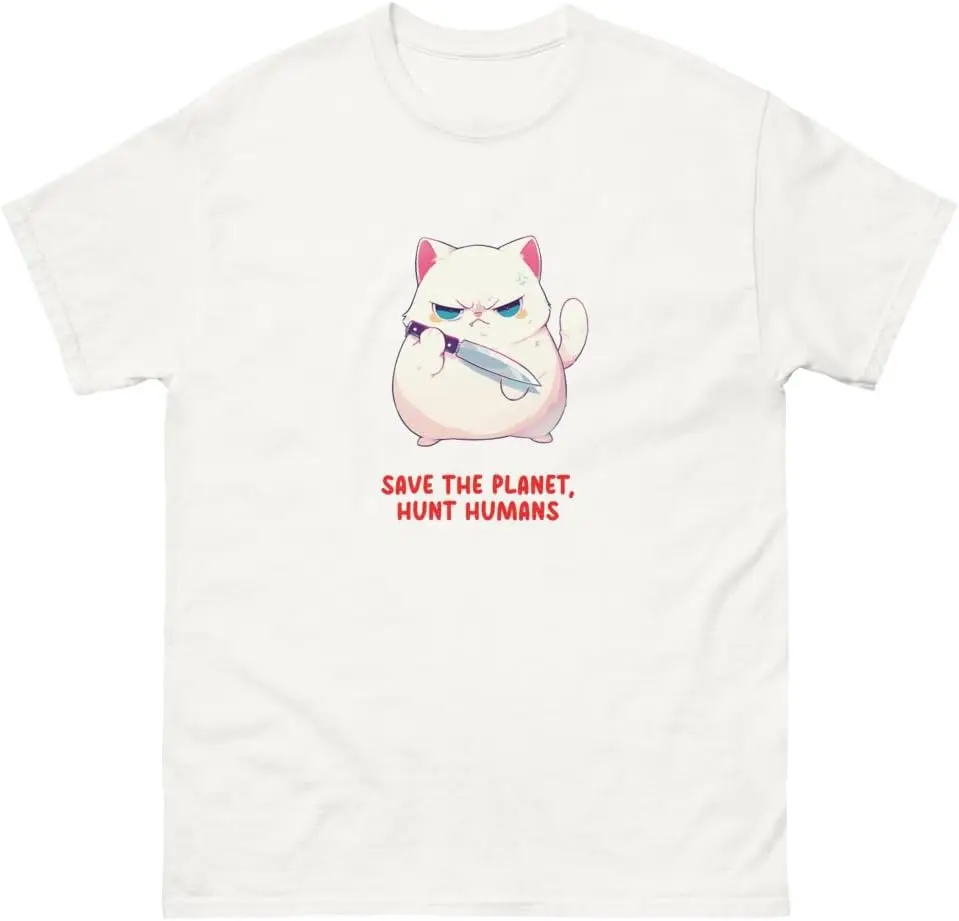 

Save The Planet Hunt Humans - Cute Cat Knife - Unisex Classic tee