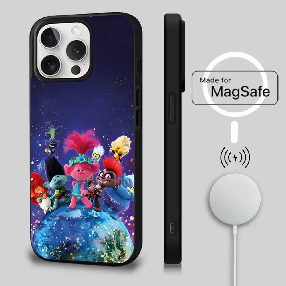 Casing Ponsel Kartun T-Trolls Lucu Untuk iPhone 17,16,15,14,13,12,11,Pro,Max,Plus,Mini,Air,SE Pengisian Daya Nirkabel Magnetik Magsafe Baru