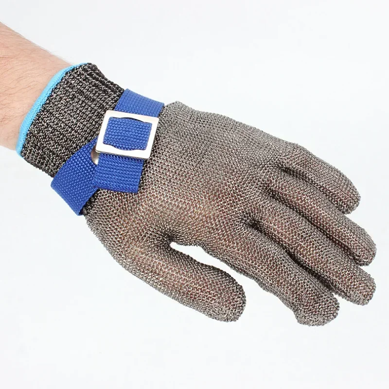 Gants anti-coupure en acier inoxydable, protection des mains, maille métallique pour la viande, couteau métallique de boucher, couteau verde