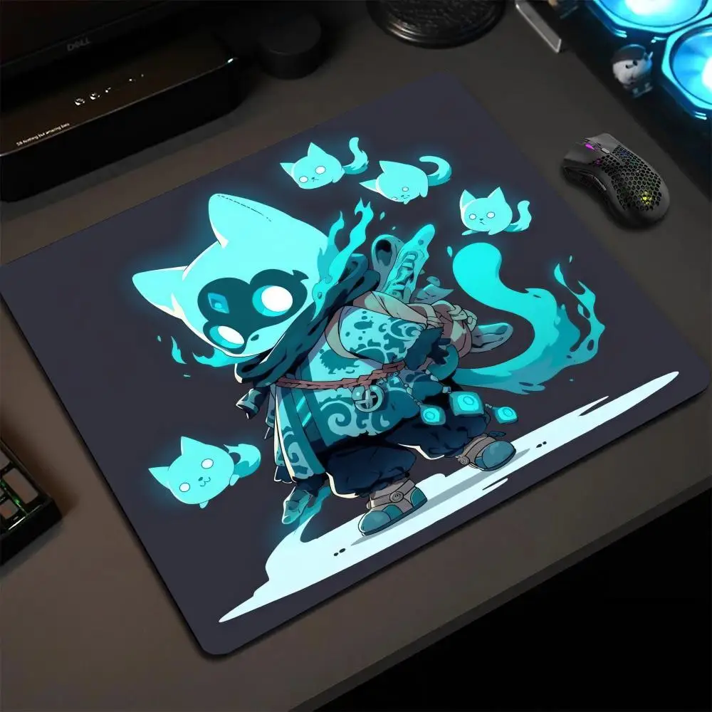 

Ninja Kitten Small Mouse Pad Gaming Laptops Mousepad Gamer Carpet Keyboard Mat Desk Protector Anime Cartoon Mause Pads 18X22CM
